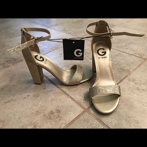 Guess gold glitter heels size 6